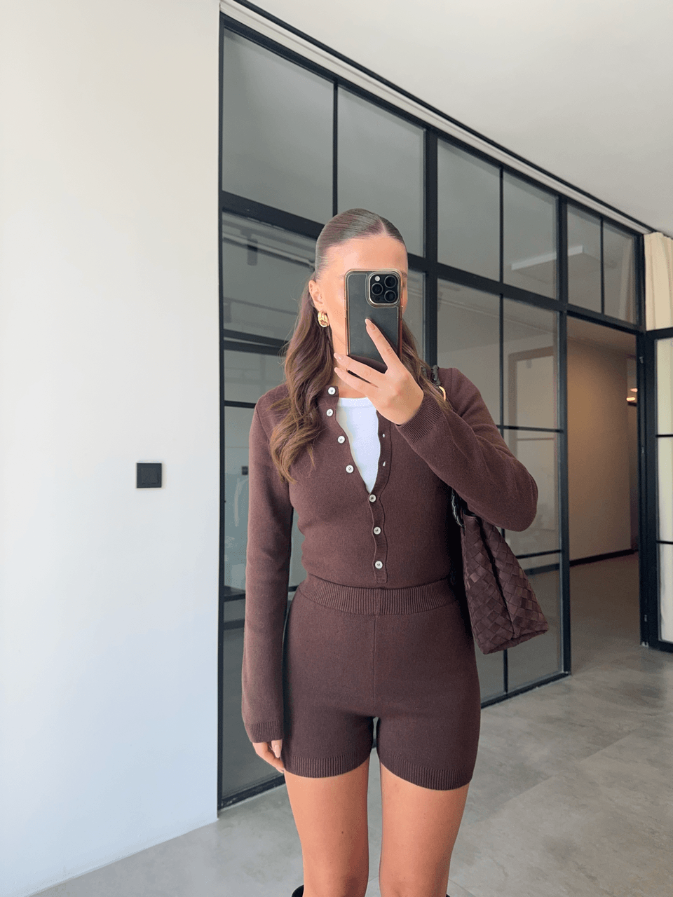 BODYSUİT HIRKA ŞORT KAHVERENGİ TRİKO TAKIM