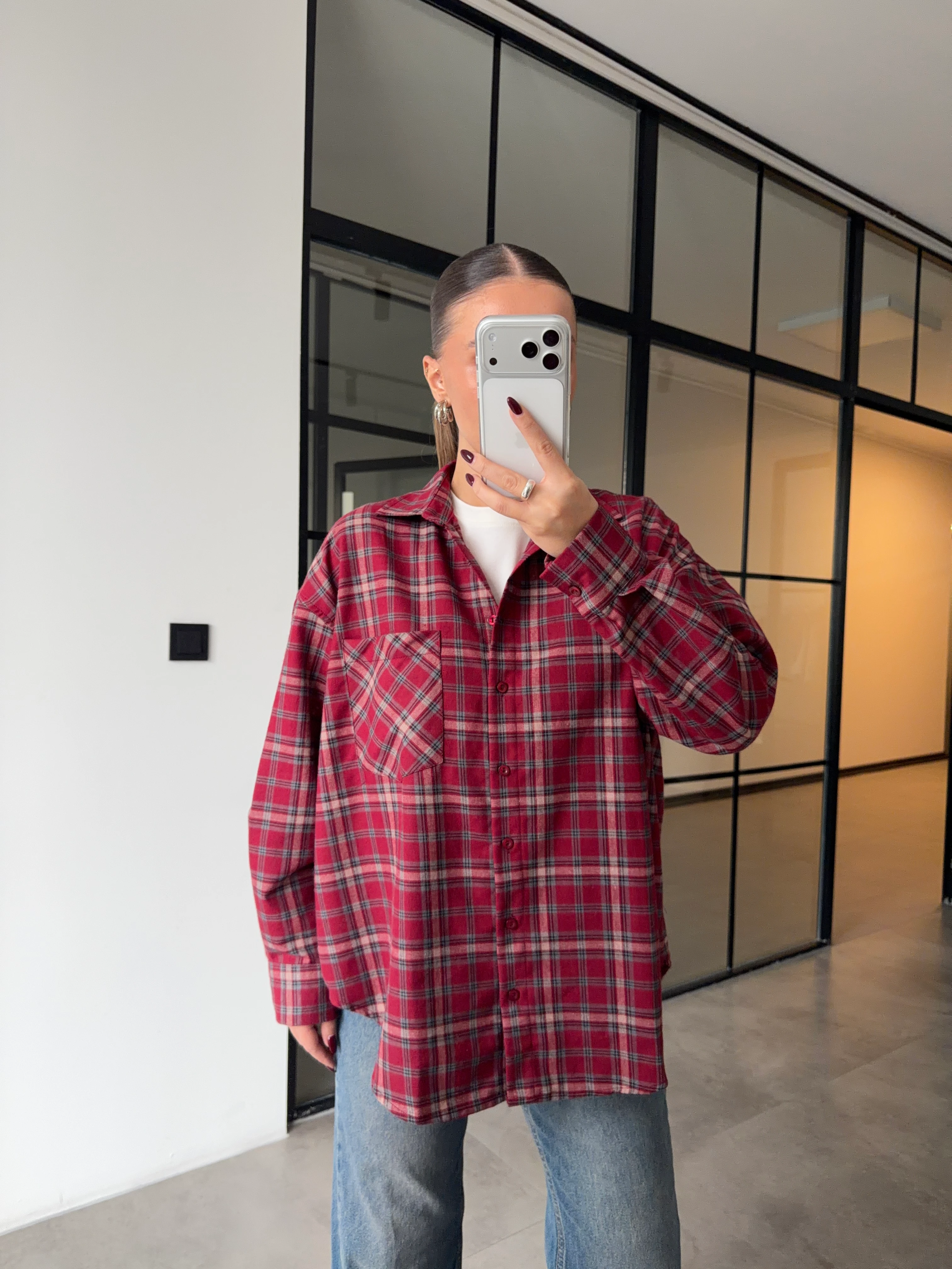 TEK CEPLİ KIRMIZI EKOSE ODUNCU GÖMLEK