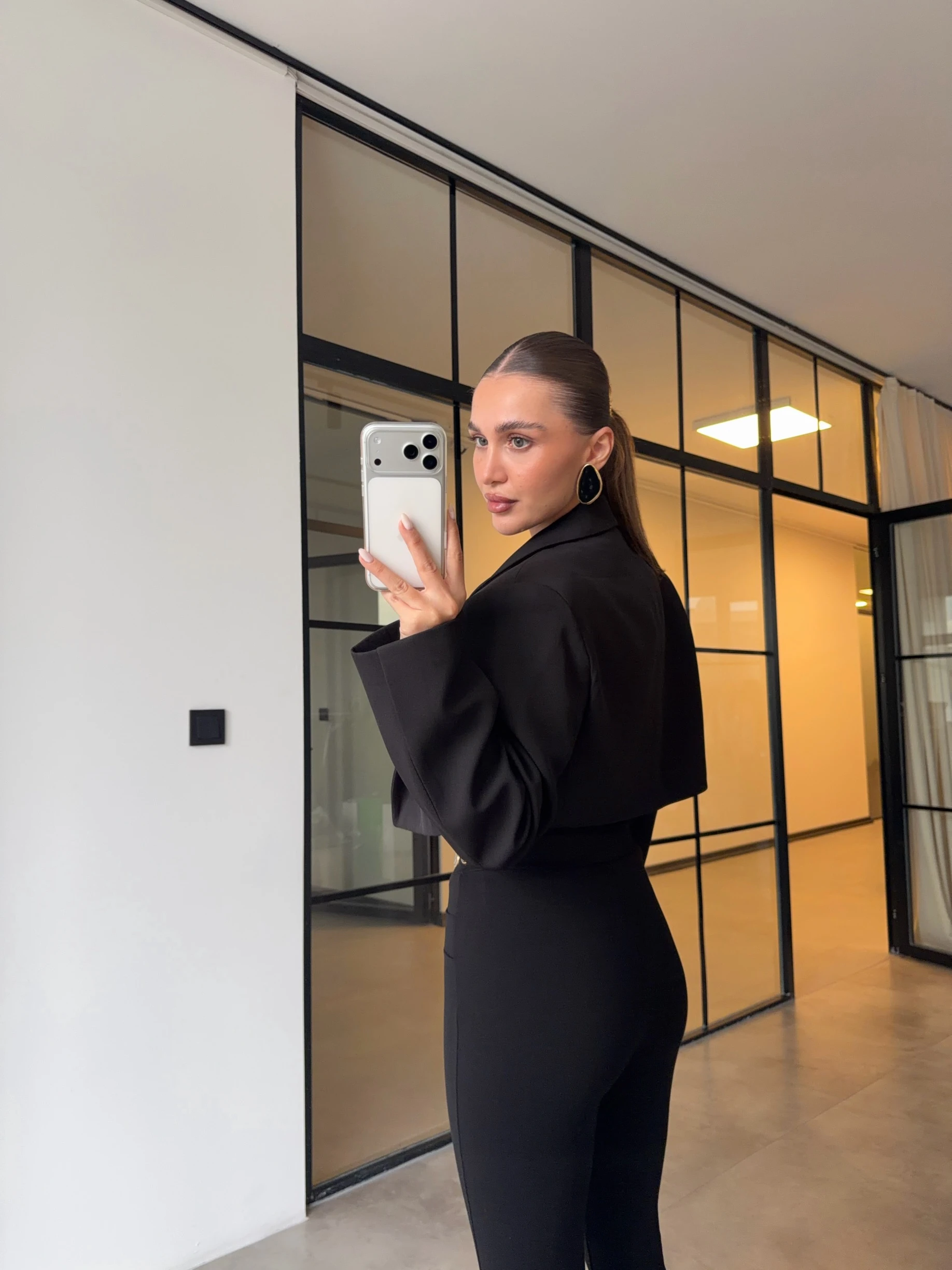 GOLD DÜĞME DETAYLI ÇIMALI ÇELİK TAYT PANTOLON