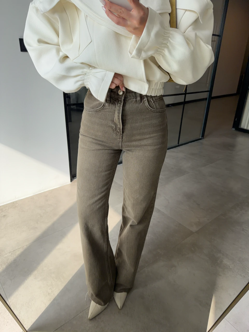 KESİK PAÇA HAKİ YIKAMALI JEAN