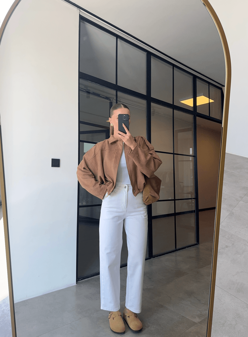SÜET TABA BOMBER CEKET