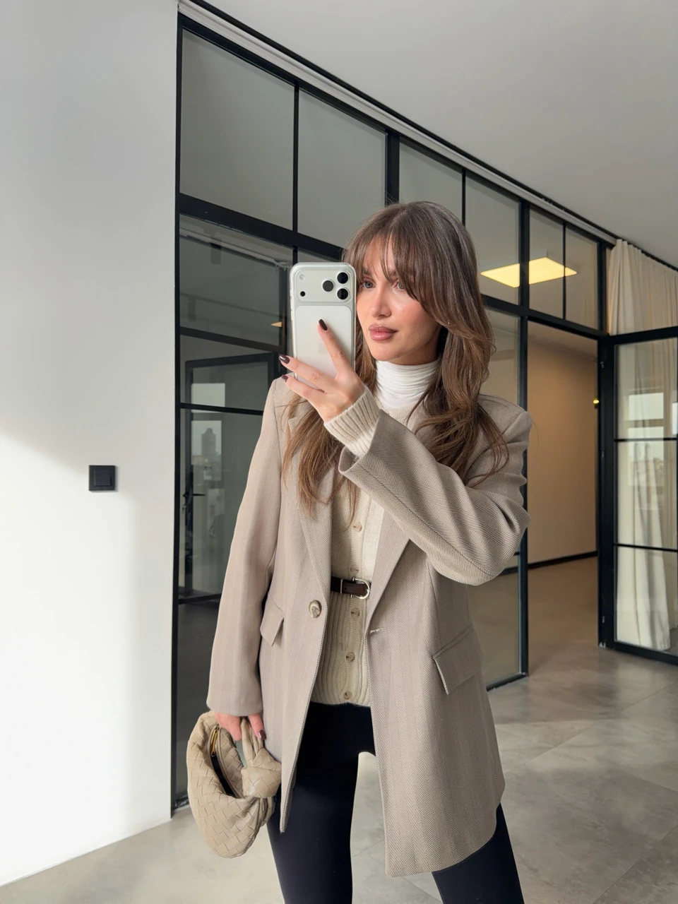 BALIKSIRTI YÜN BLAZER CEKET