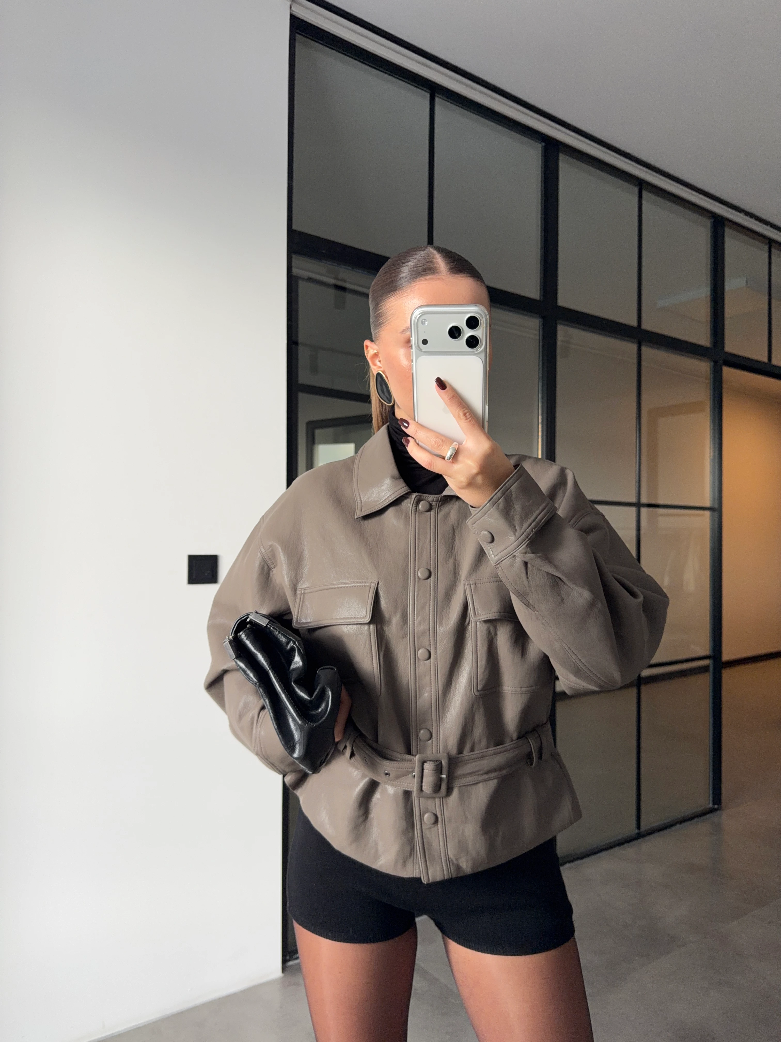 PREMİUM KEMERLİ VİZON DERİ CEKET