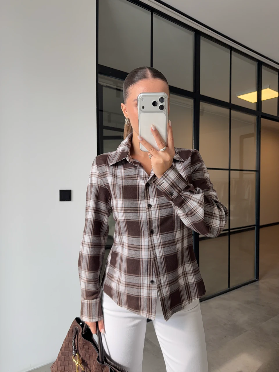 SLİM FİT EKOSELİ GÖMLEK