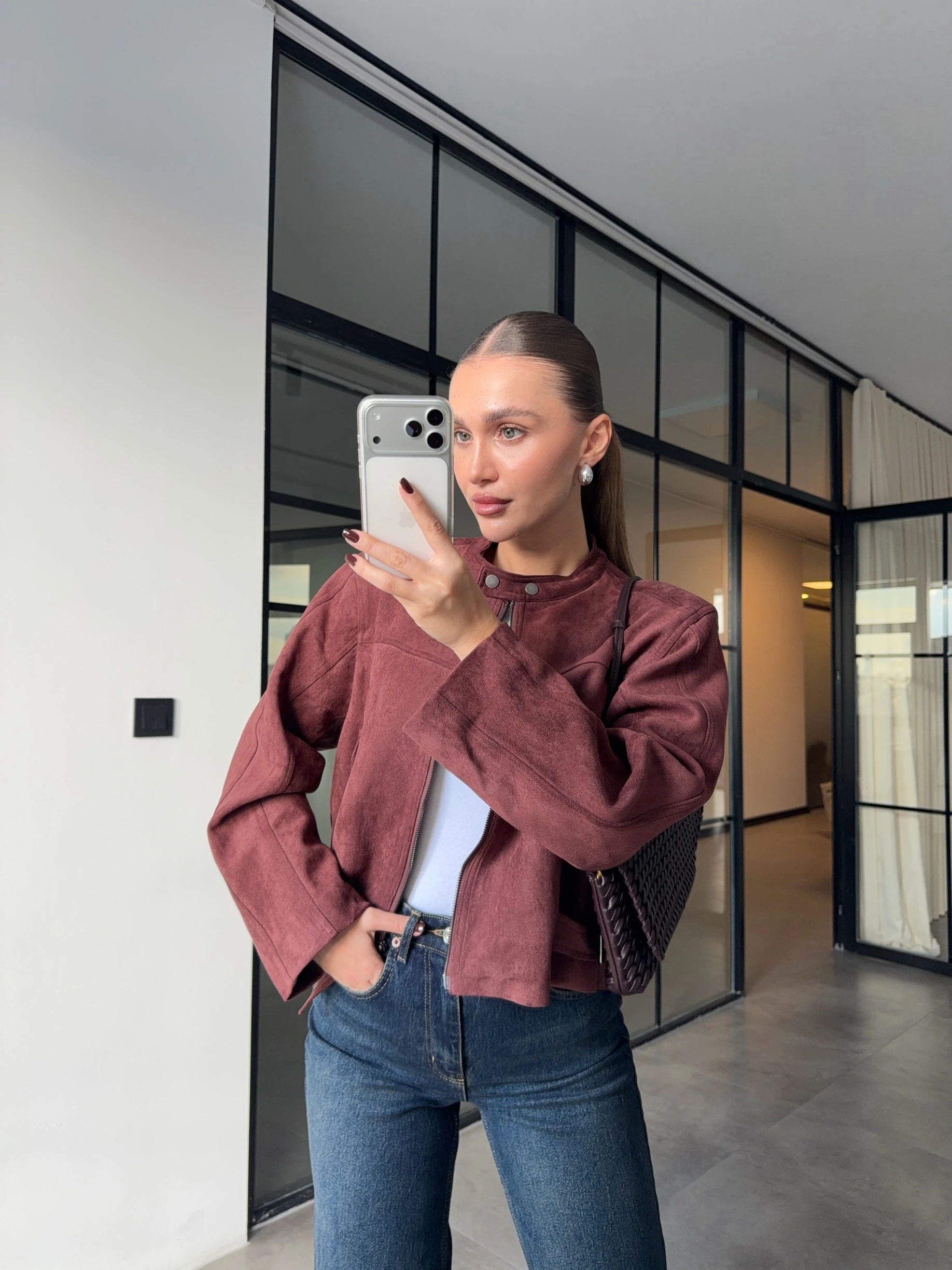 PREMİUM BORDO SÜET CEKET