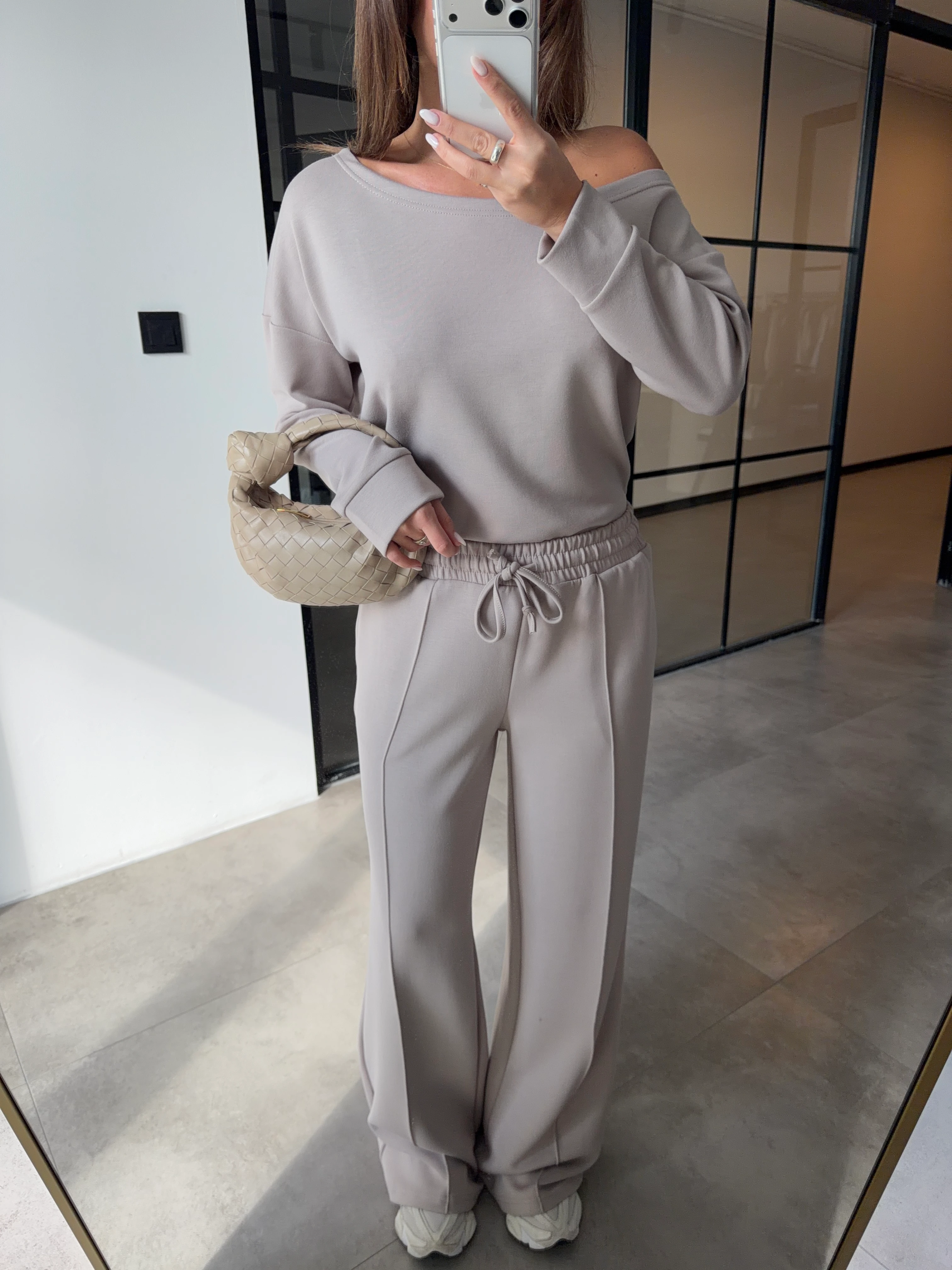 DÜŞÜK OMUZ TAŞ RENGİ MODAL TAKIM