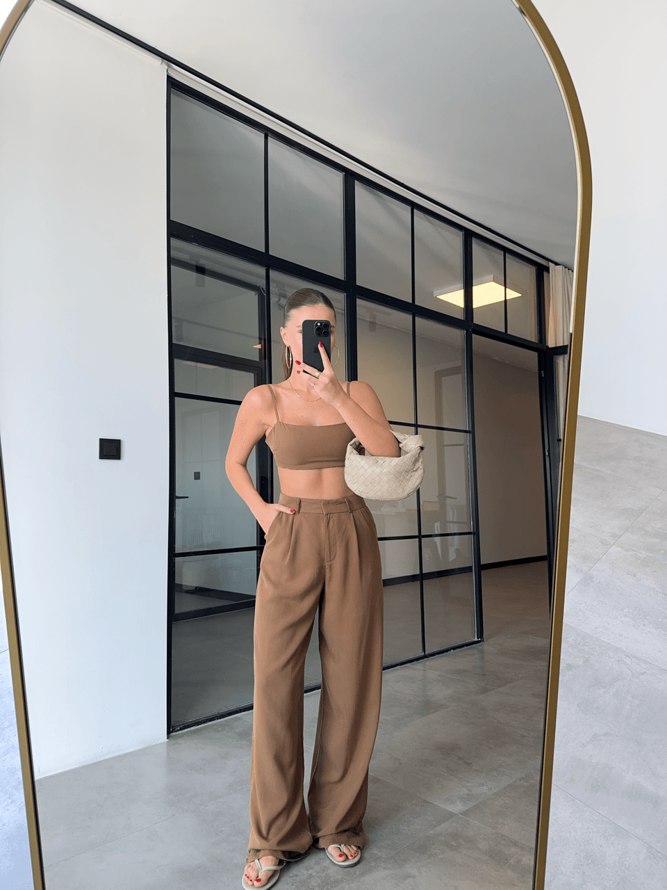 TENCEL KAHVERENGİ PALAZZO PANTOLON