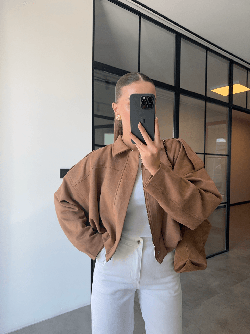 SÜET TABA BOMBER CEKET
