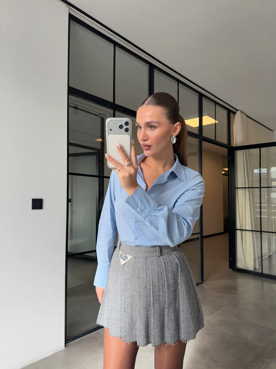 SLİM FİT BASİC MAVİ GÖMLEK