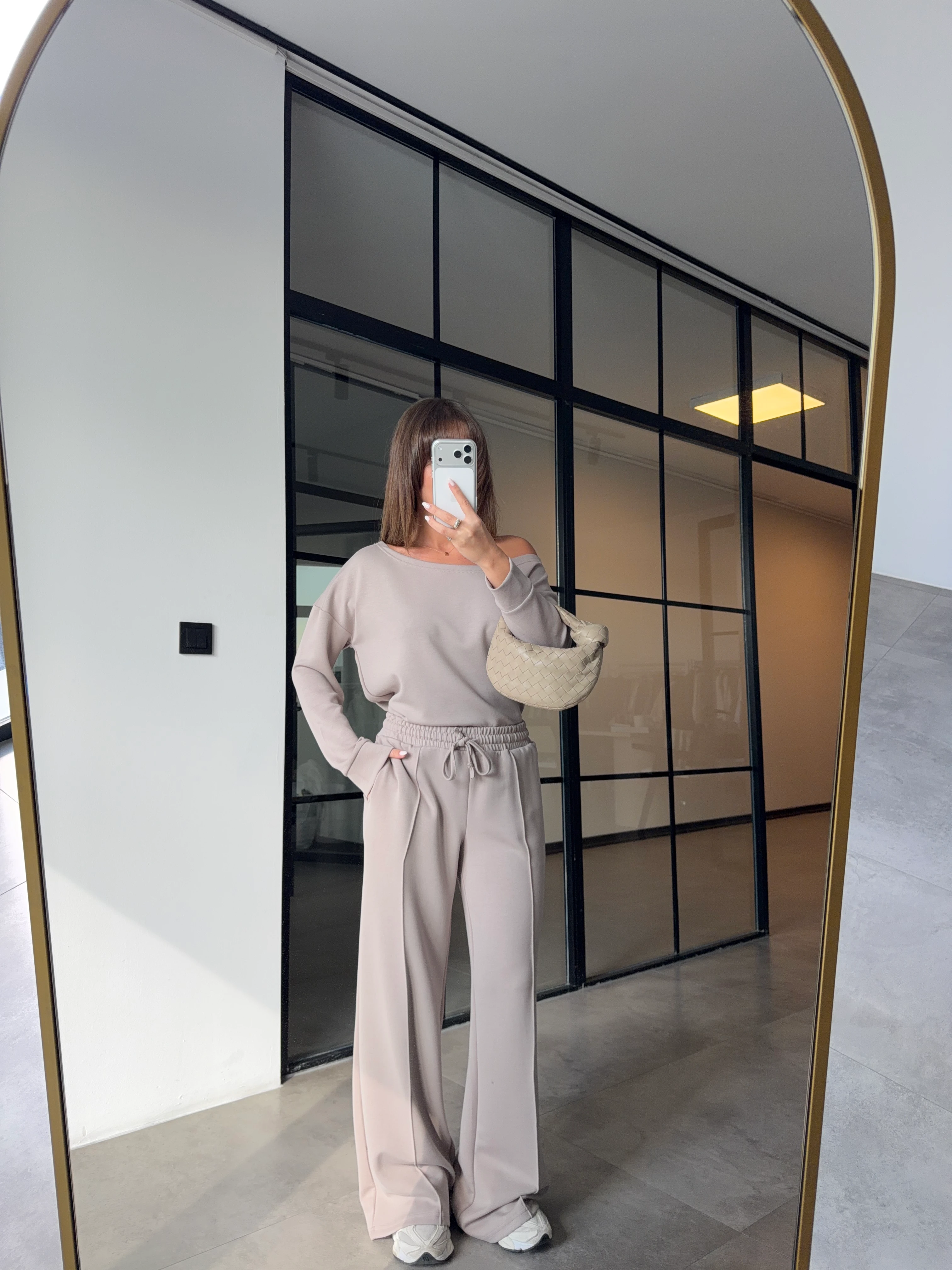 DÜŞÜK OMUZ TAŞ RENGİ MODAL TAKIM