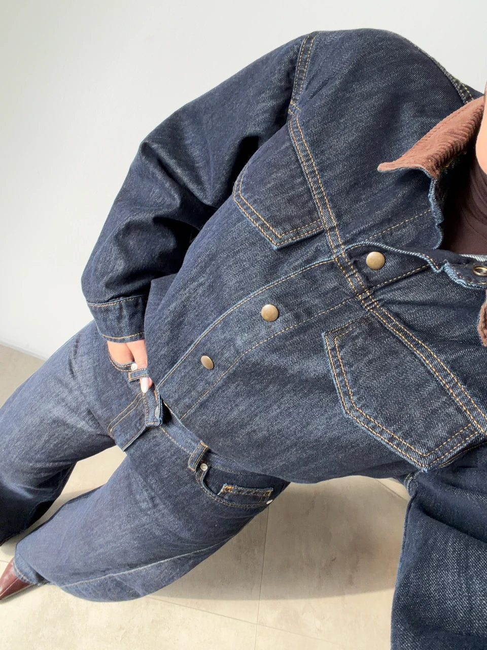 KOYU MAVİ SLOUCHY DENİM PANTOLON