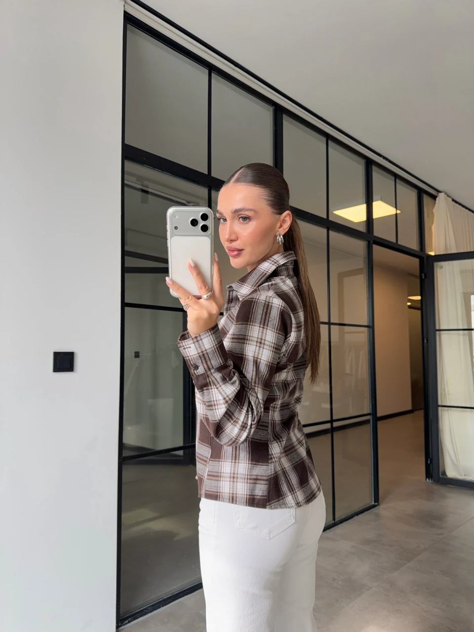 SLİM FİT EKOSELİ GÖMLEK