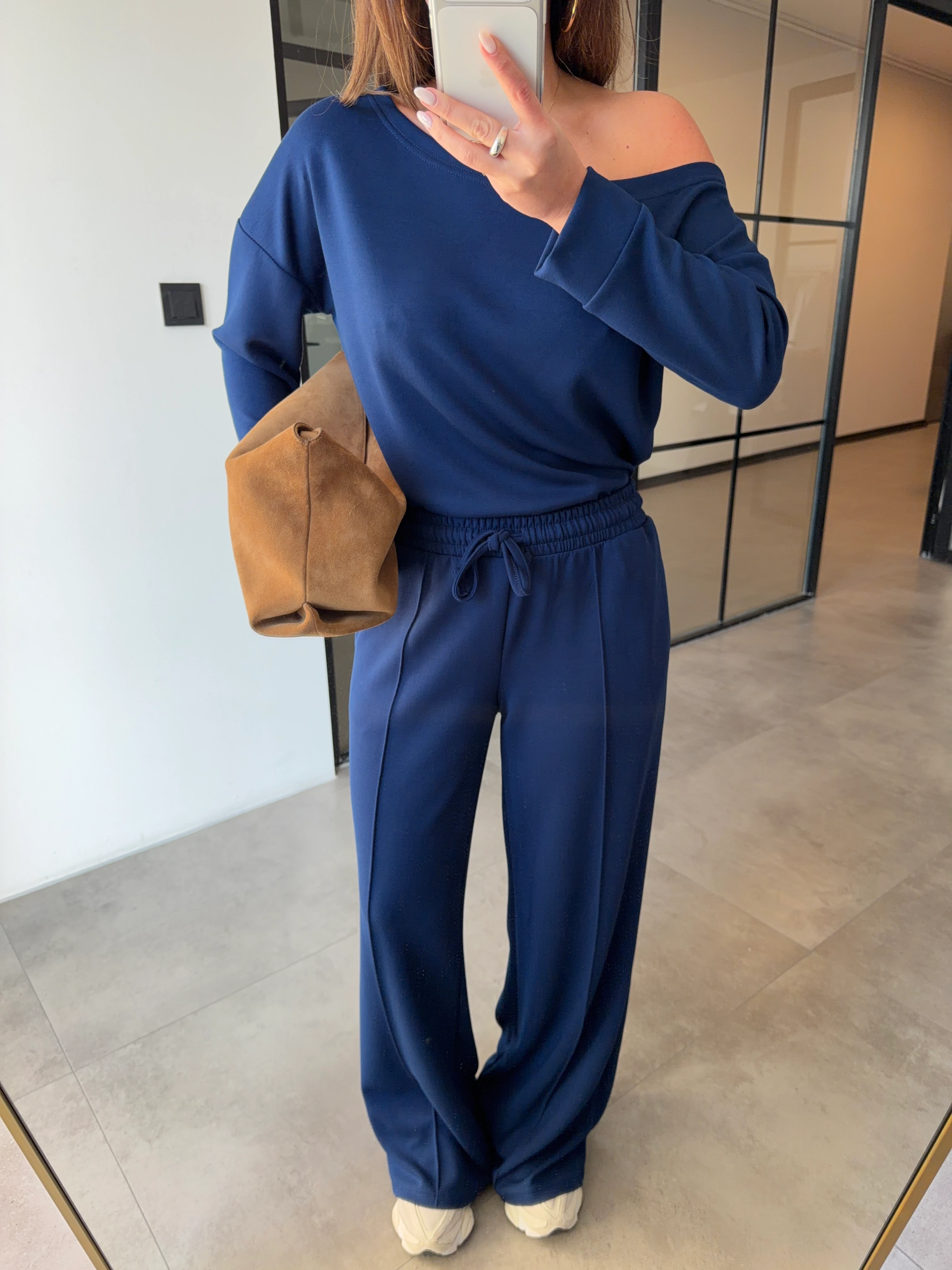 DÜŞÜK OMUZ İNDİGO MODAL TAKIM