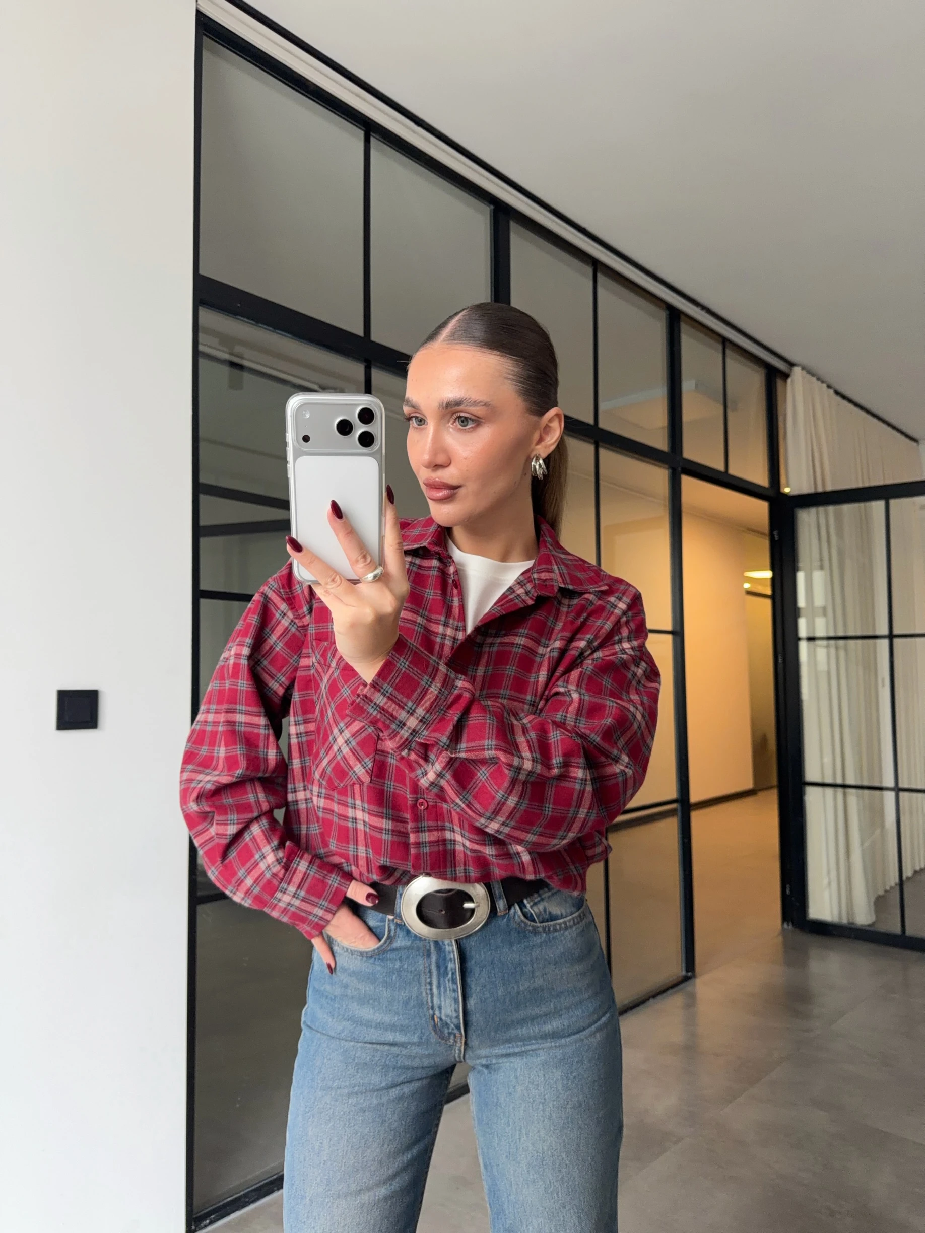 TEK CEPLİ KIRMIZI EKOSE ODUNCU GÖMLEK