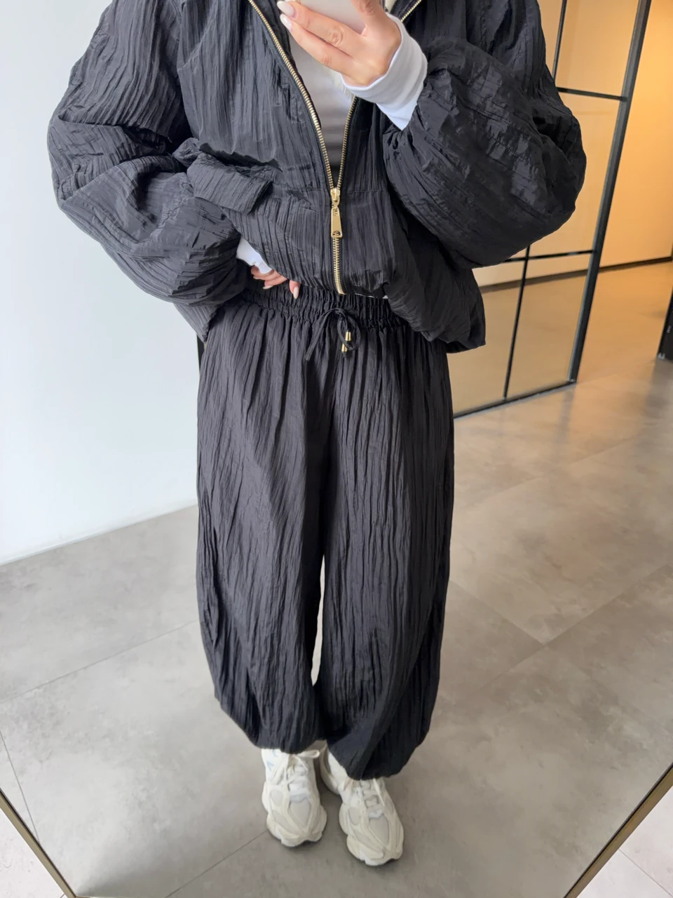 ŞİŞME MONT PAÇA DÜĞMELİ PANTOLON TAKIM