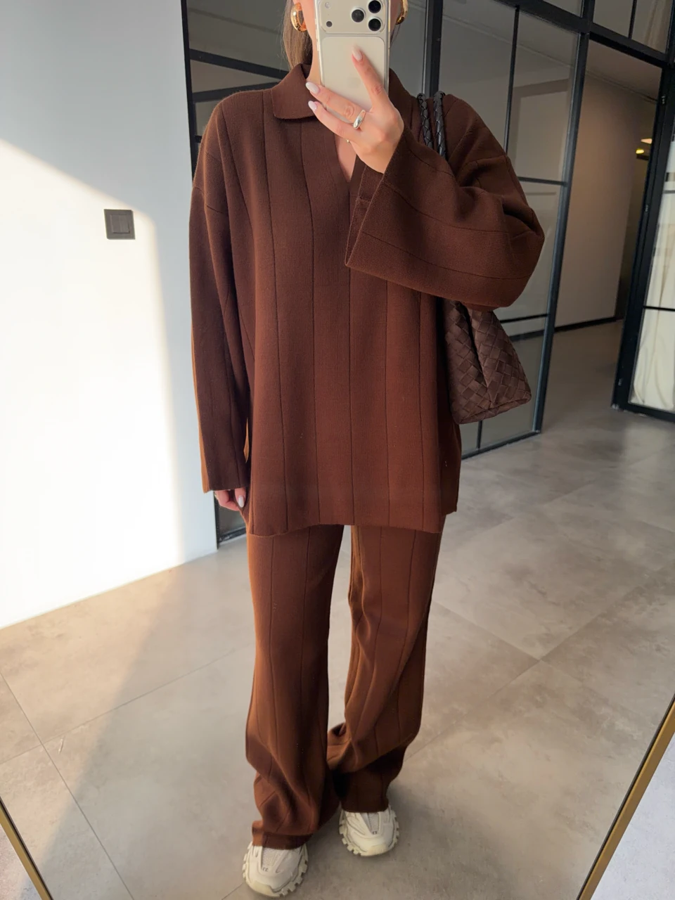 POLO YAKA İNCE ÇİZGİLİ TRİKO TAKIM