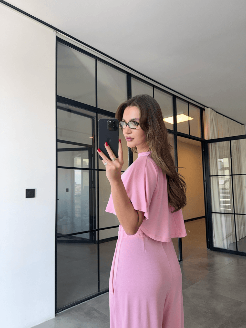 YARASA KOL MODAL KUMAŞ PEMBE CROP BLUZ