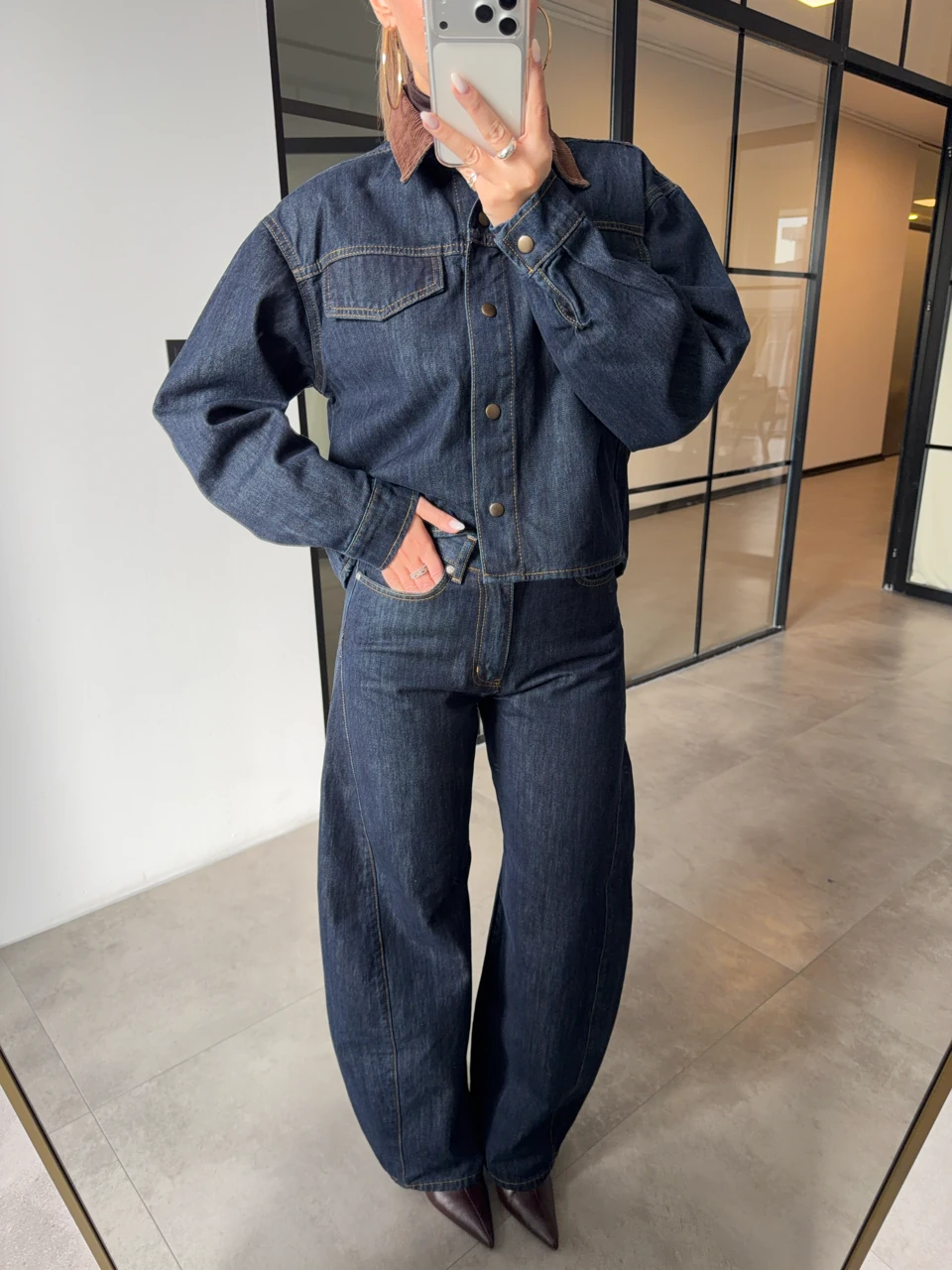 KOYU MAVİ SLOUCHY DENİM PANTOLON