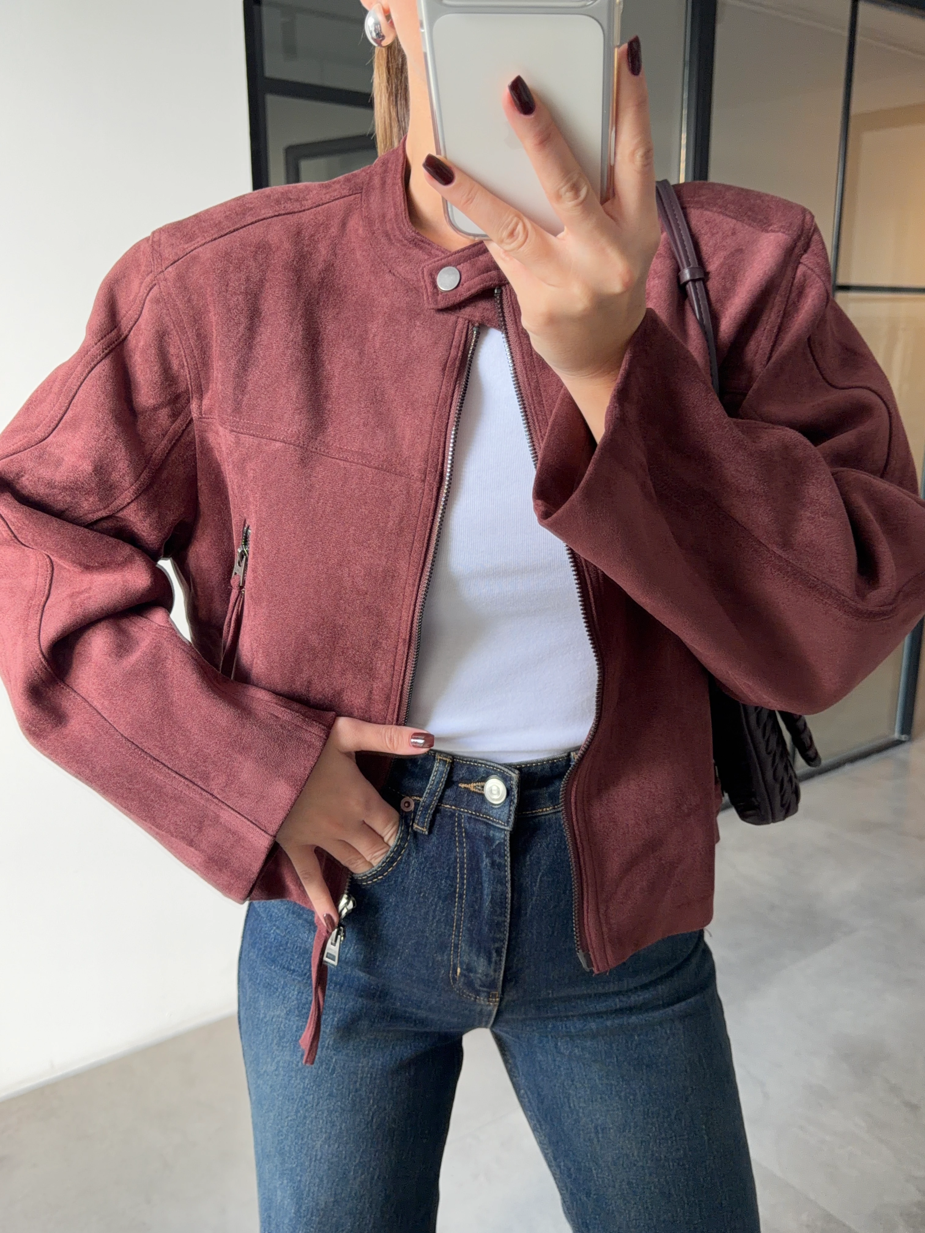 PREMİUM BORDO SÜET CEKET