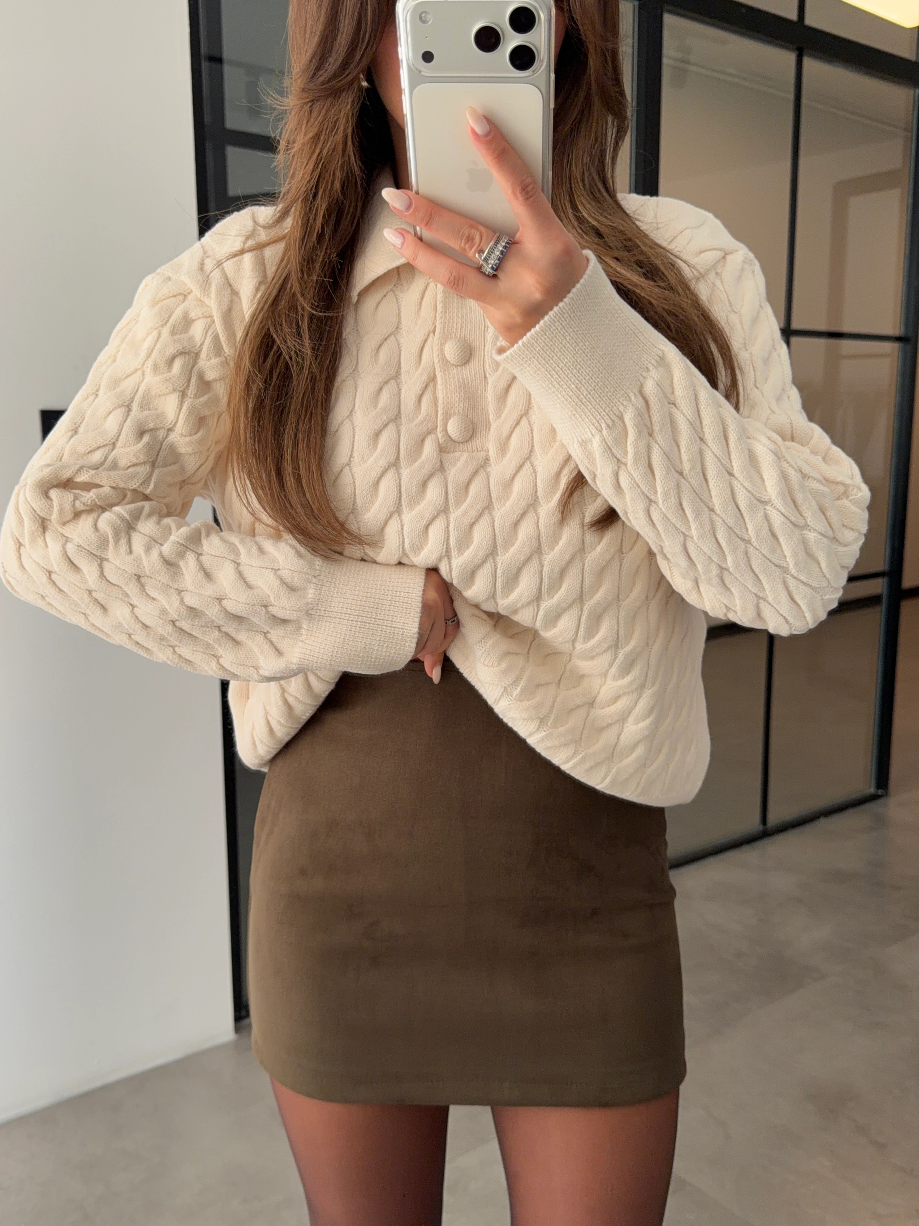 SÜET HAKİ MİNİ ETEK