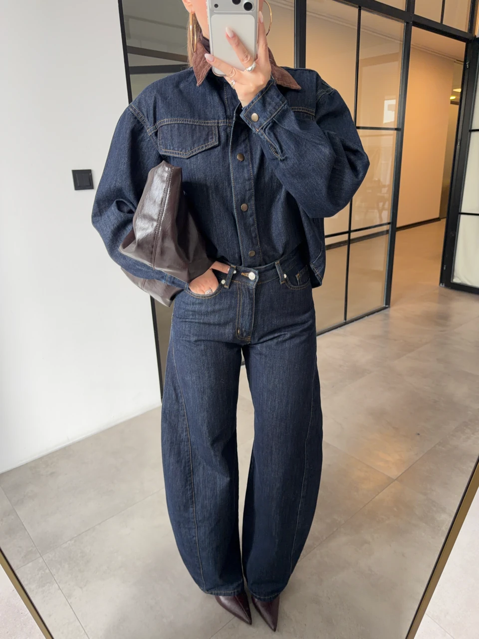 KOYU MAVİ SLOUCHY DENİM PANTOLON