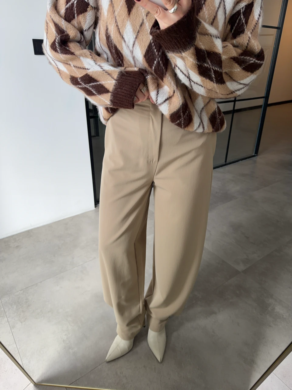 PAÇASI DÜĞME DETAYLI CAMEL PANTOLON