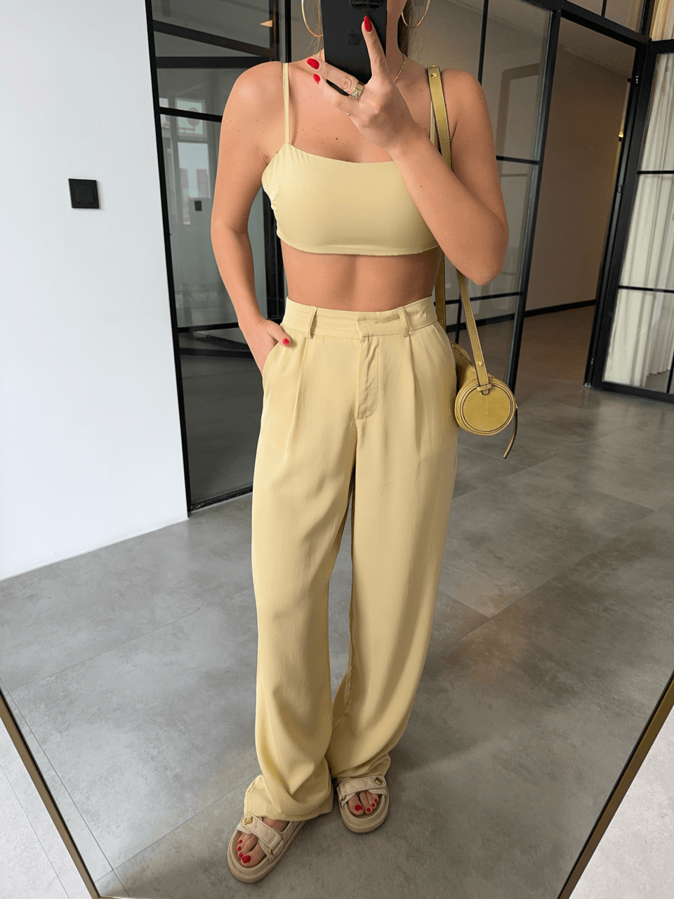 TENCEL LİME PALAZZO PANTOLON