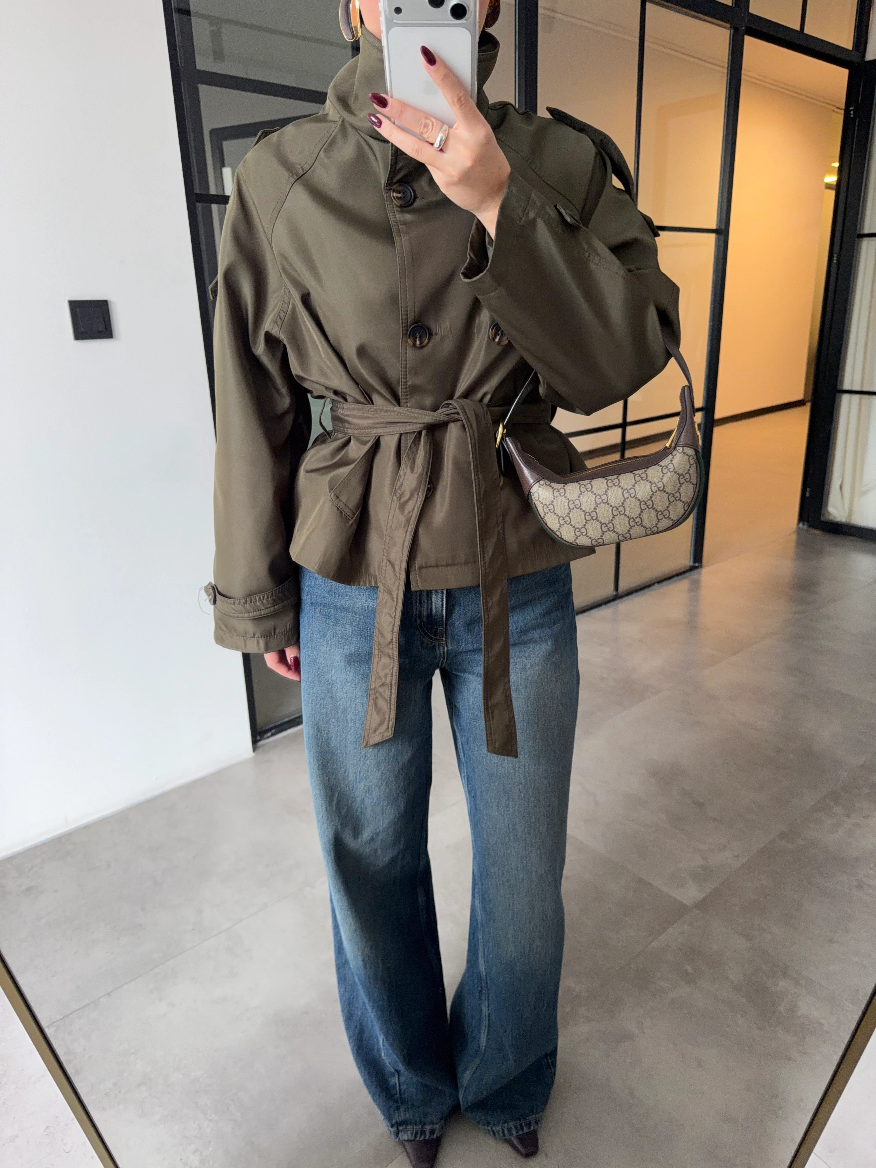 DİK YAKA HAKİ TRENÇKOT