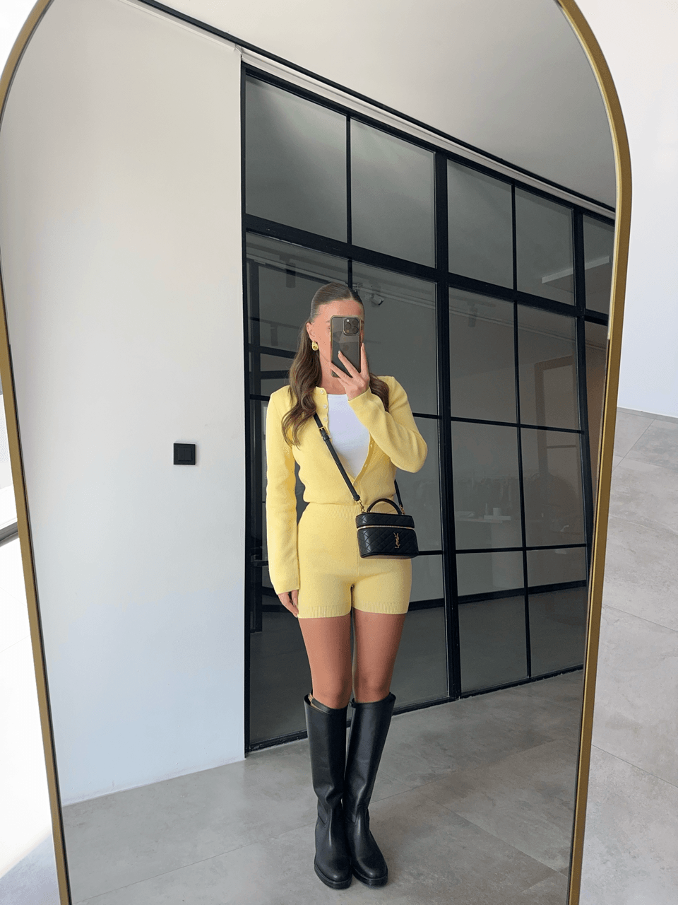 BODYSUİT HIRKA ŞORT SARI TRİKO TAKIM