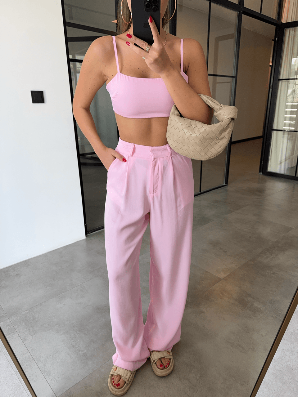 TENCEL PEMBE PALAZZO PANTOLON