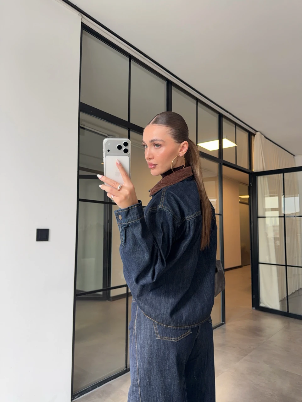 KOYU MAVİ SLOUCHY DENİM PANTOLON