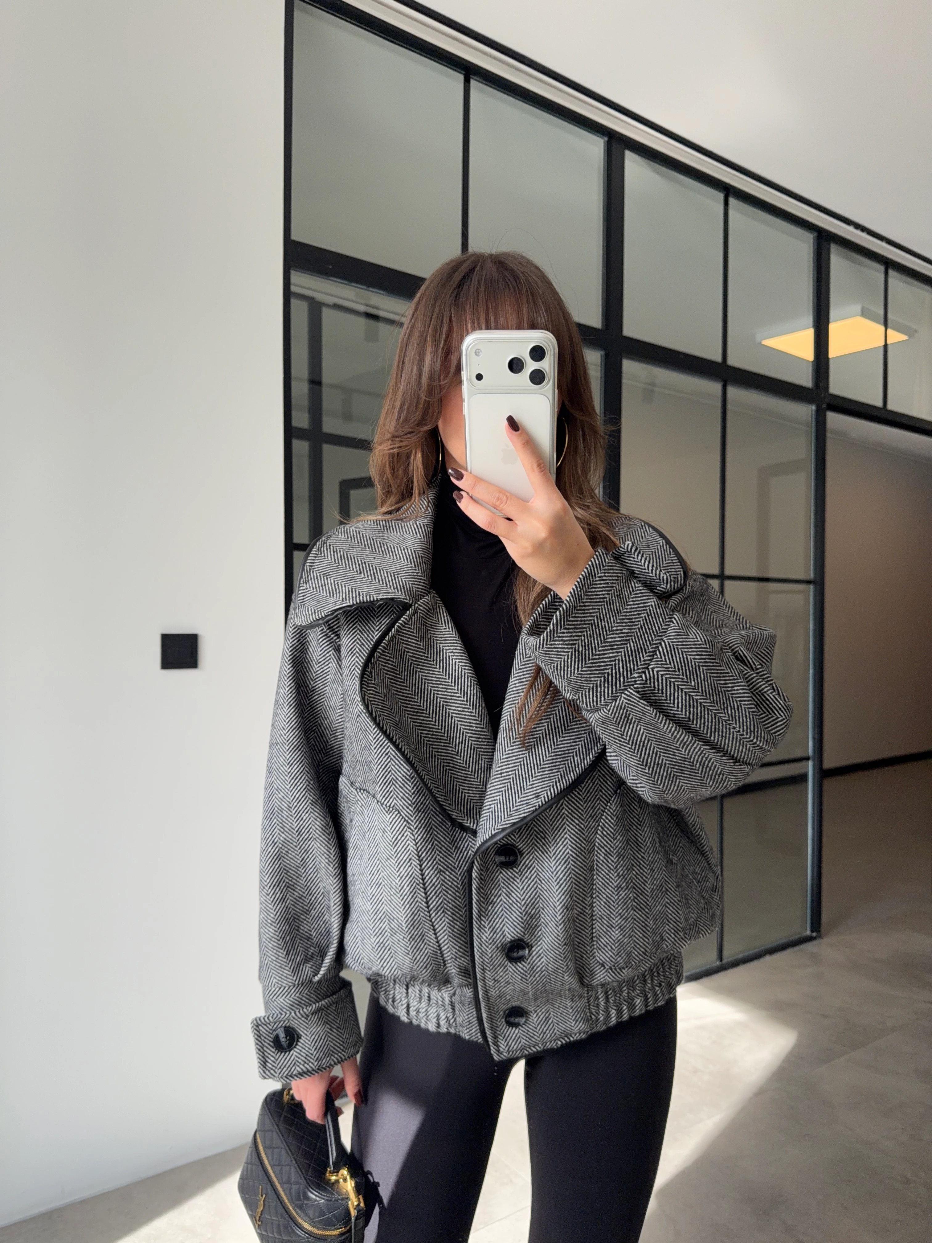 BALIKSIRTI BOMBER CEKET  - Siyah