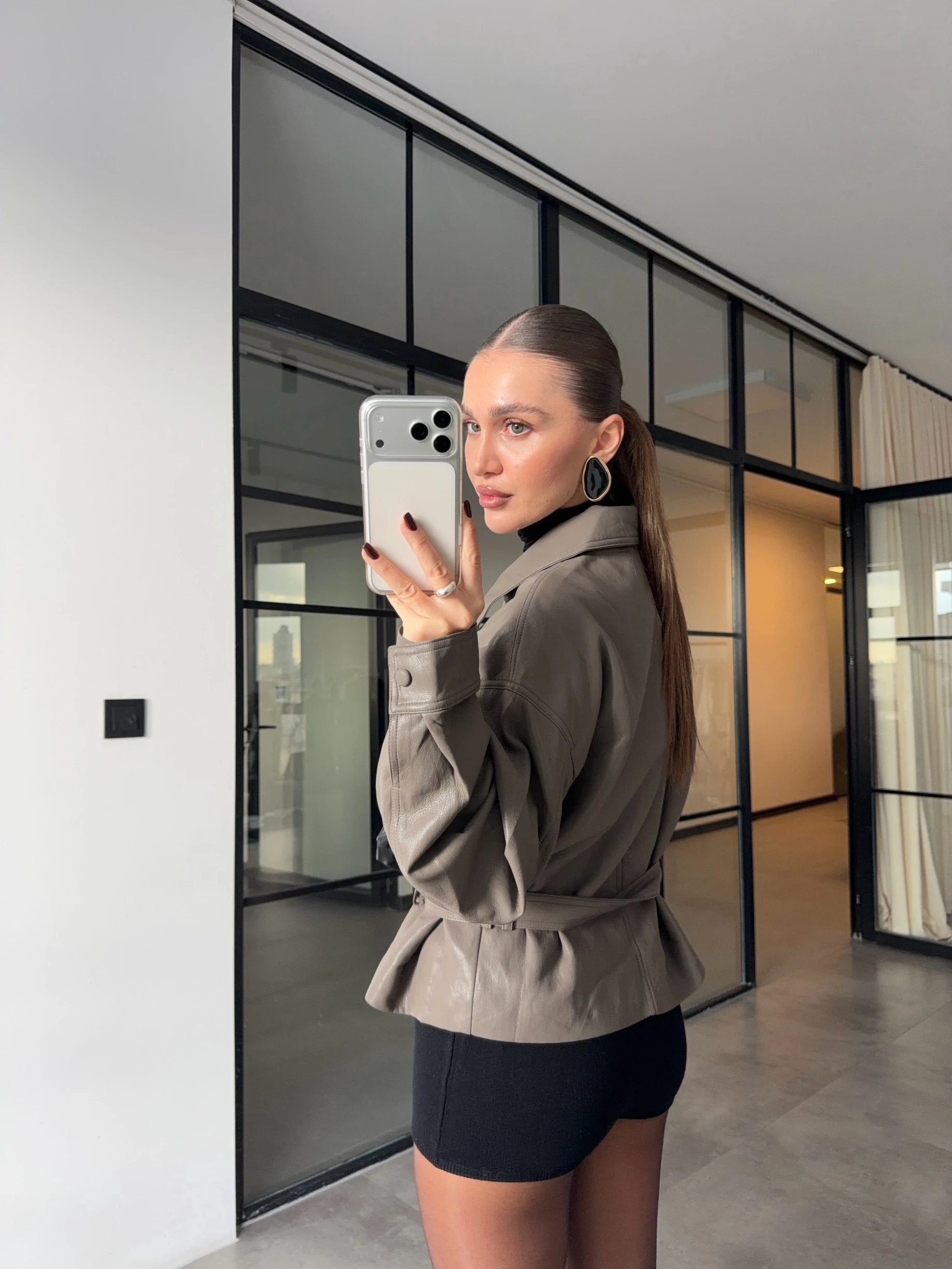 PREMİUM KEMERLİ VİZON DERİ CEKET