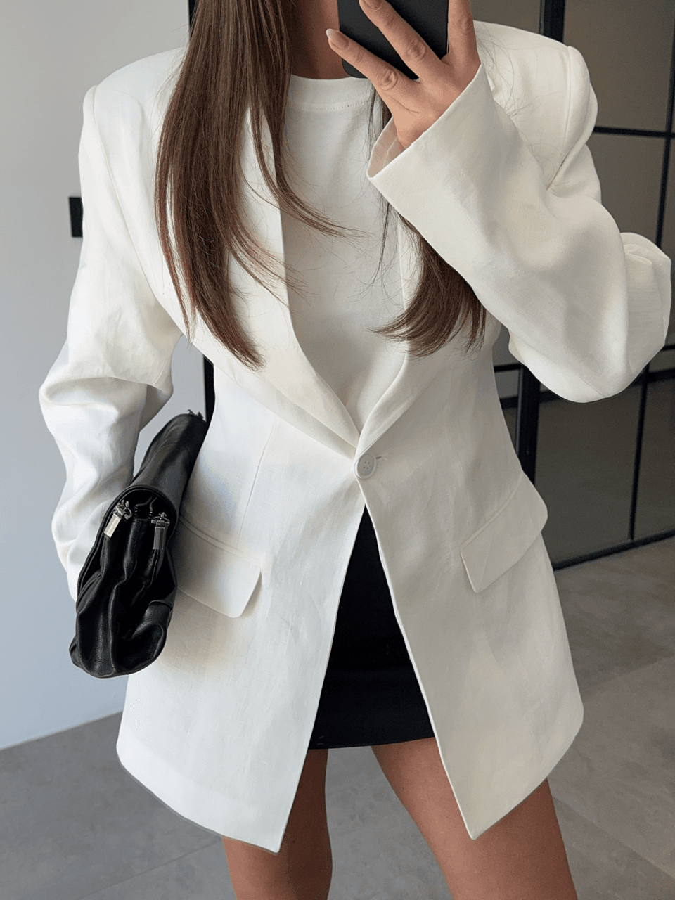 BELDEN OTURTMALI %100 KETEN EKRU BLAZER CEKET
