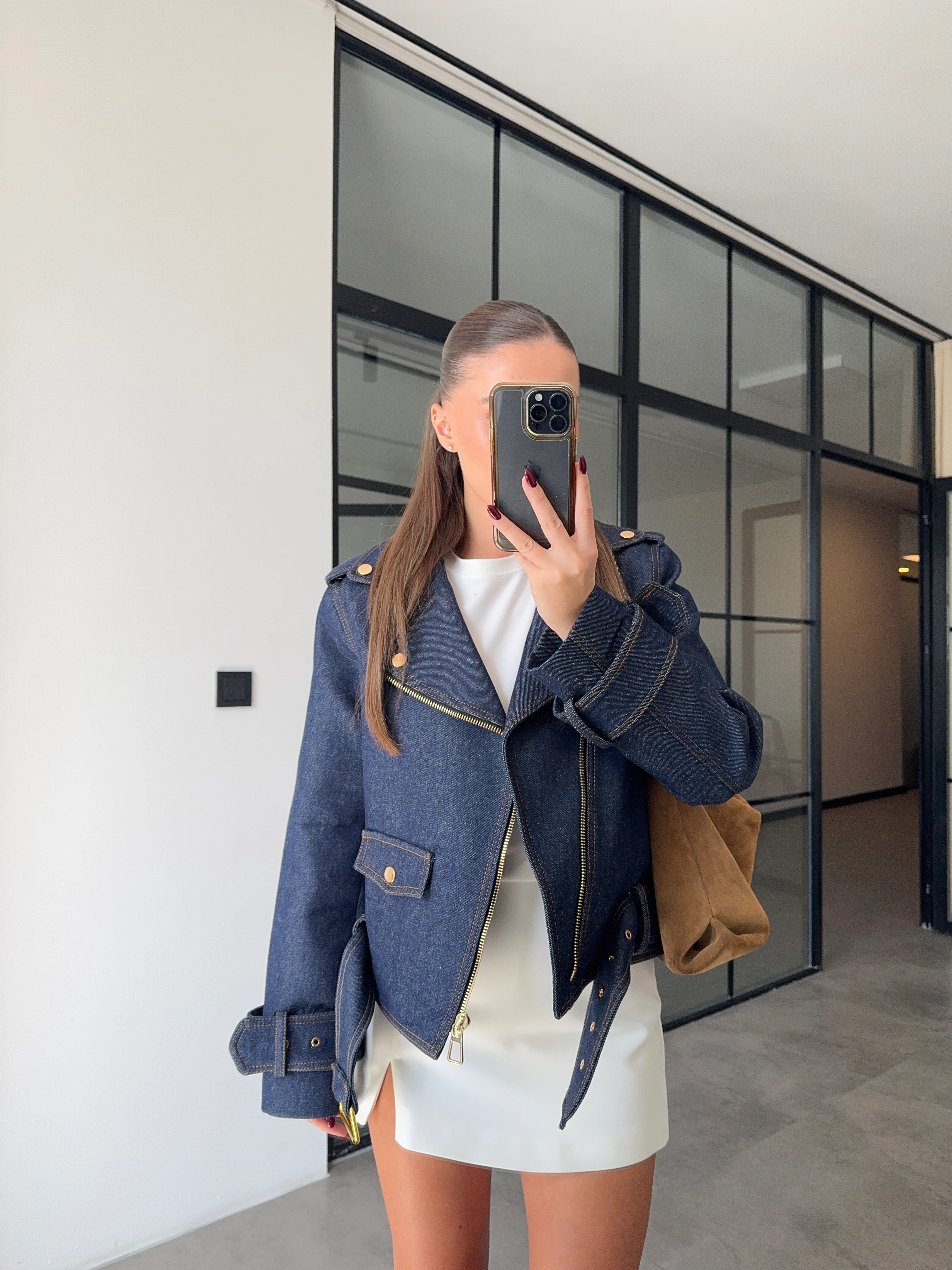 PREMİUM KEMERLİ DENİM CEKET