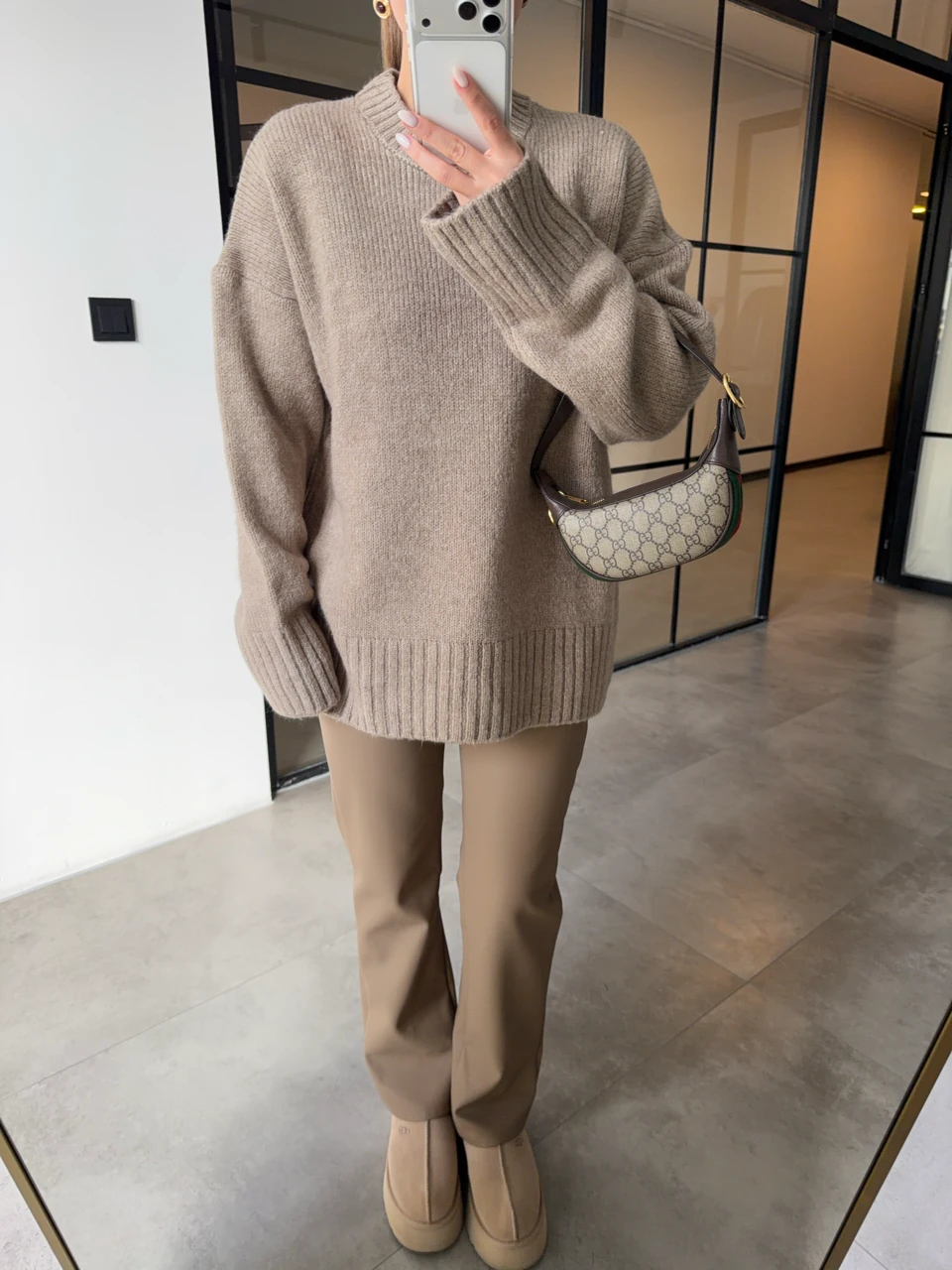 BİSİKLET YAKA OVERSİZE VİZON KAZAK