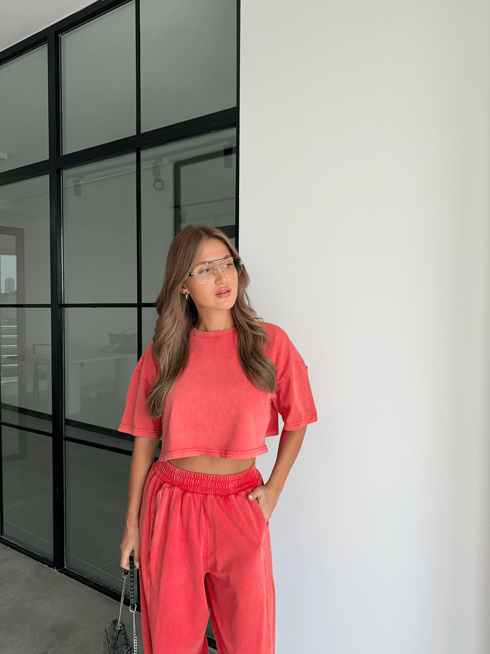 YIKAMALI NAR ÇİÇEĞİ ŞALVAR PANTOLON T-SHİRT TAKIM
