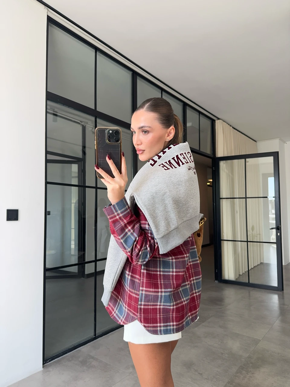 CEPLİ BORDO ODUNCU GÖMLEK