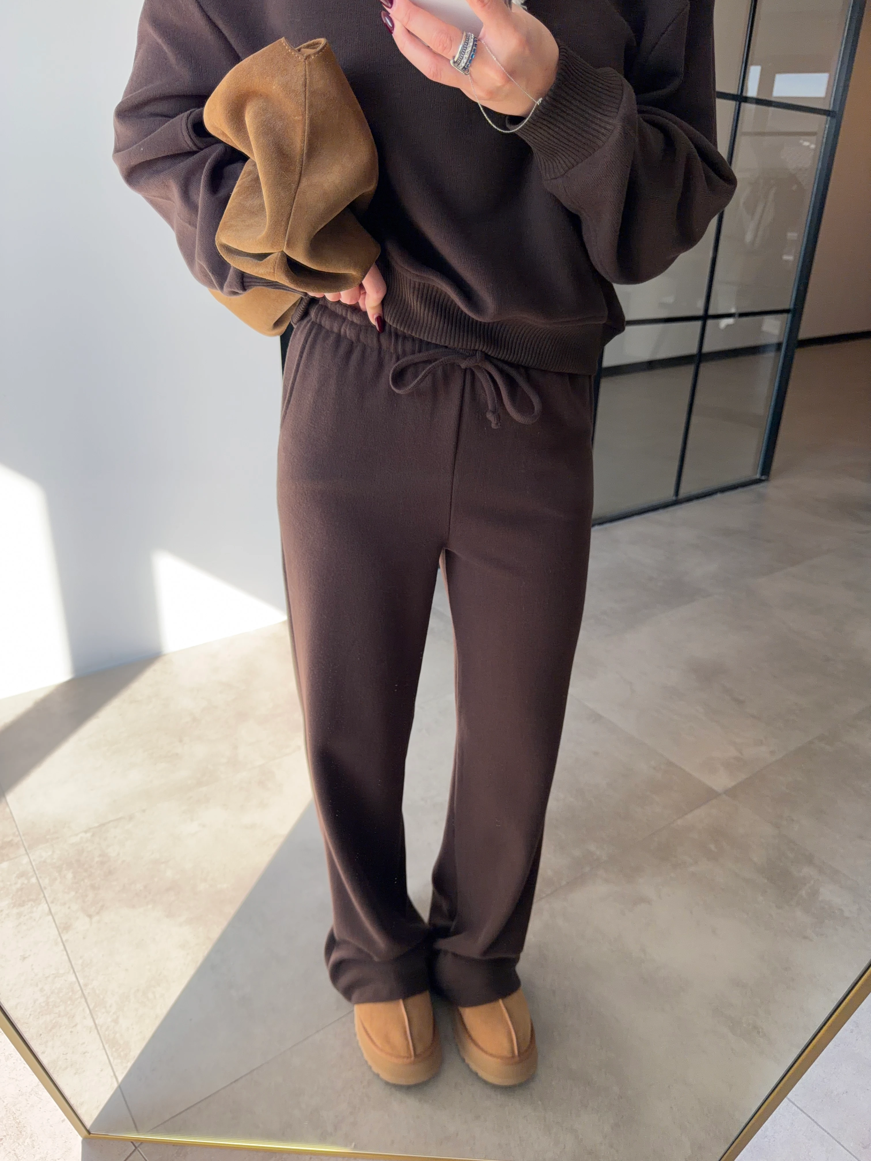 BİSİKLET YAKA ACI KAHVE SELANİK KUMAŞ TAKIM