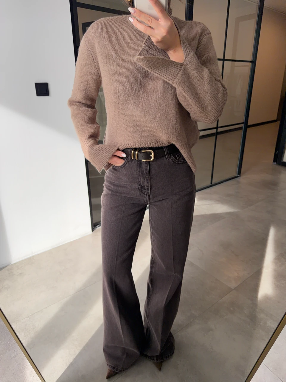 WİDE LEG MONA KAHVERENGİ YIKAMALI JEAN