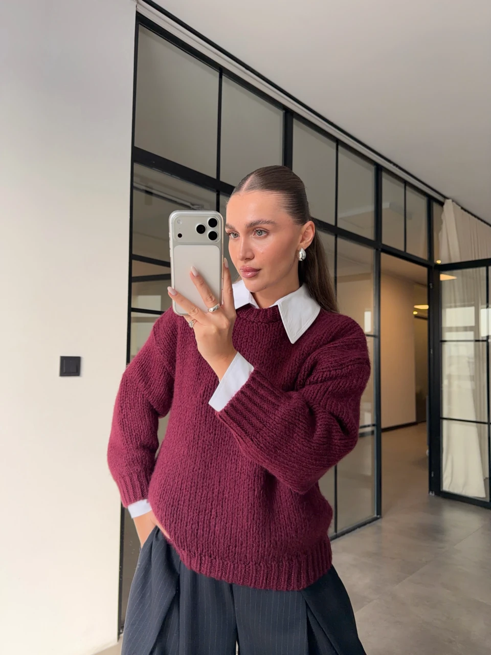 BİSİKLET YAKA KALIN ÖRGÜ KAZAK