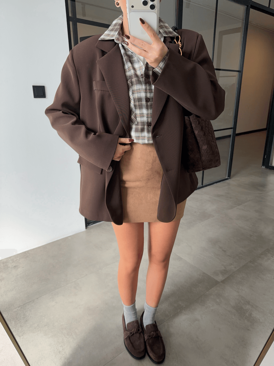 OVERSİZE ACI KAHVE BLAZER CEKET