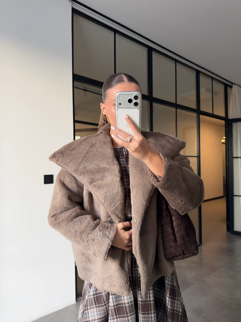 ŞAL YAKA KÜRK MONT - Vizon