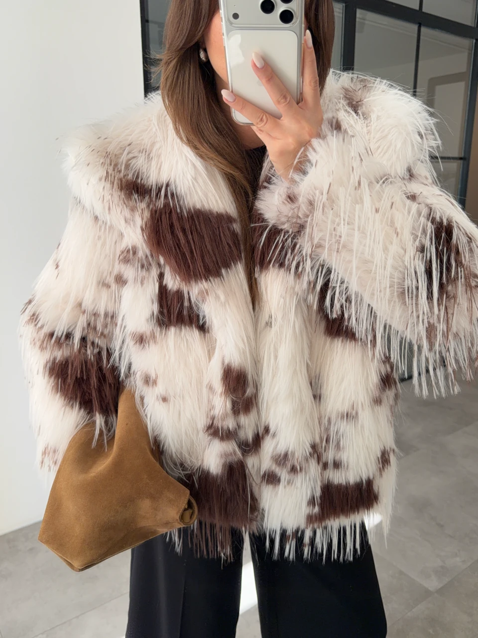 KAHVERENGİ DESENLİ KÜRK