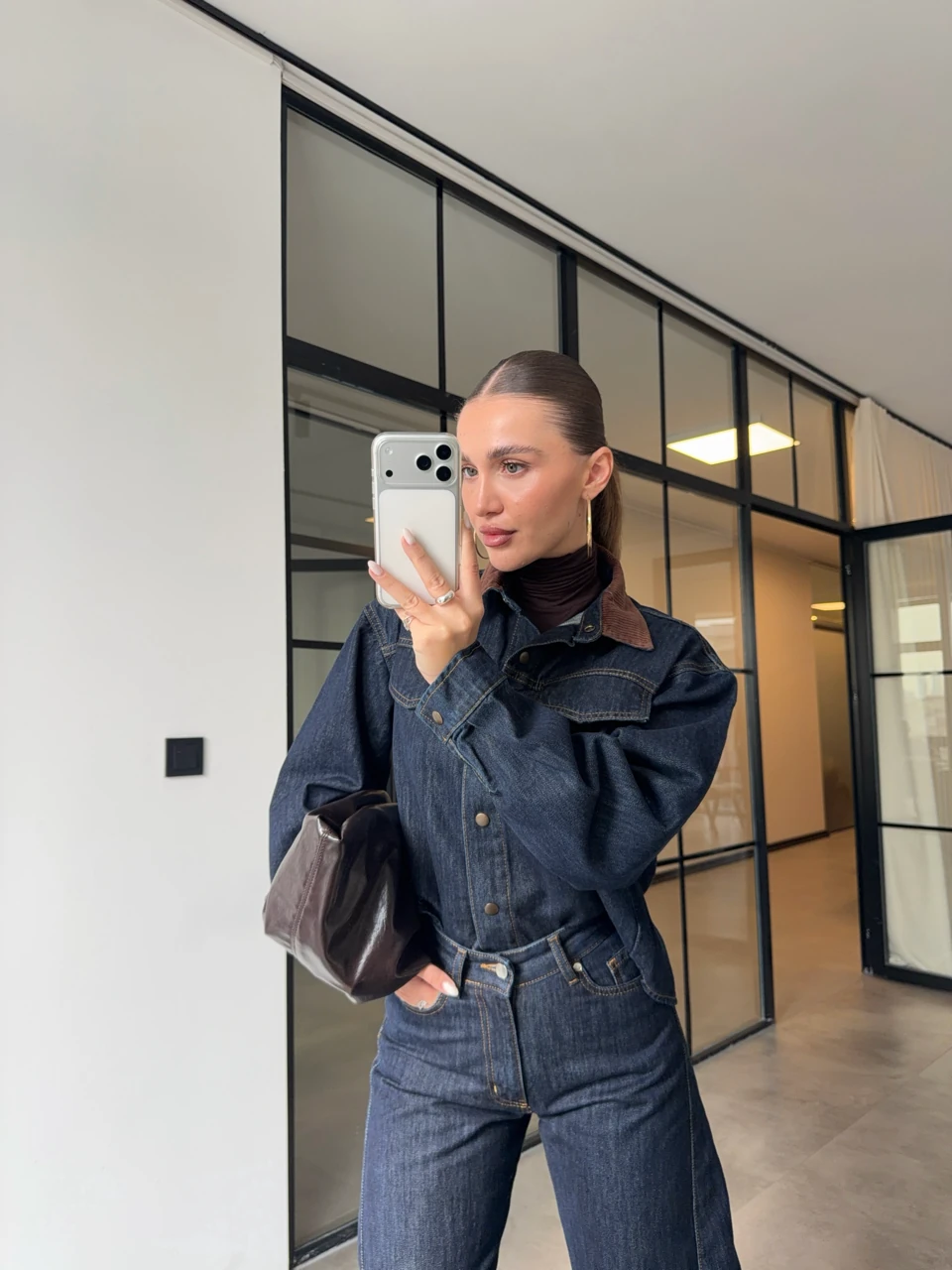 KOYU MAVİ SLOUCHY DENİM PANTOLON