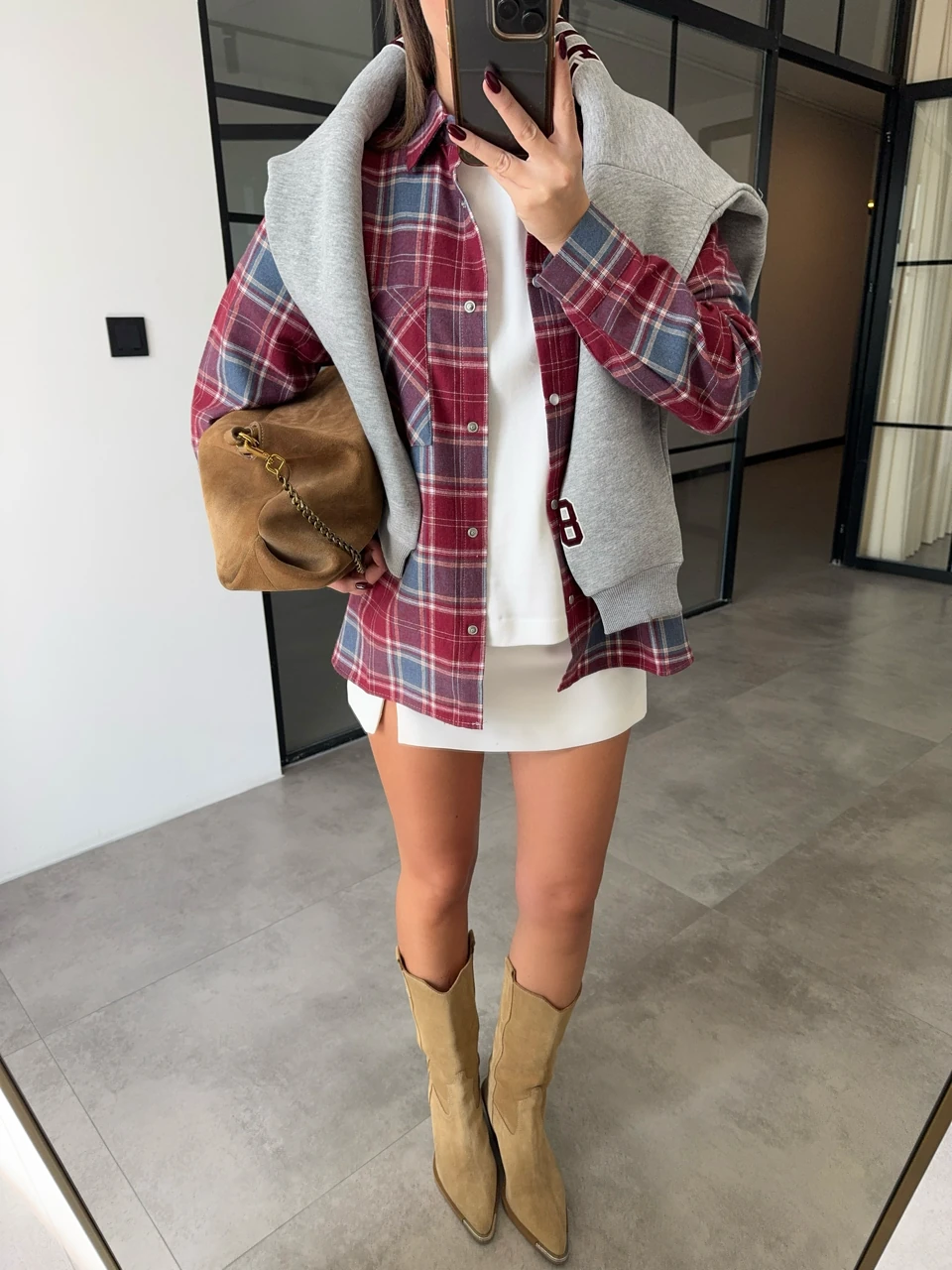 CEPLİ BORDO ODUNCU GÖMLEK