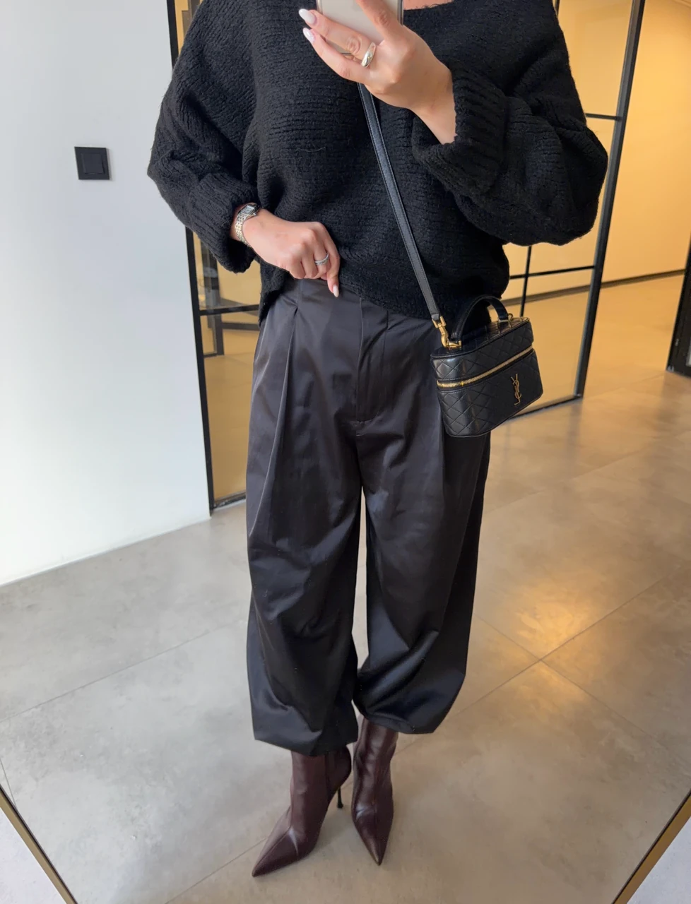 PAÇASI LASTİKLİ SATEN PANTOLON