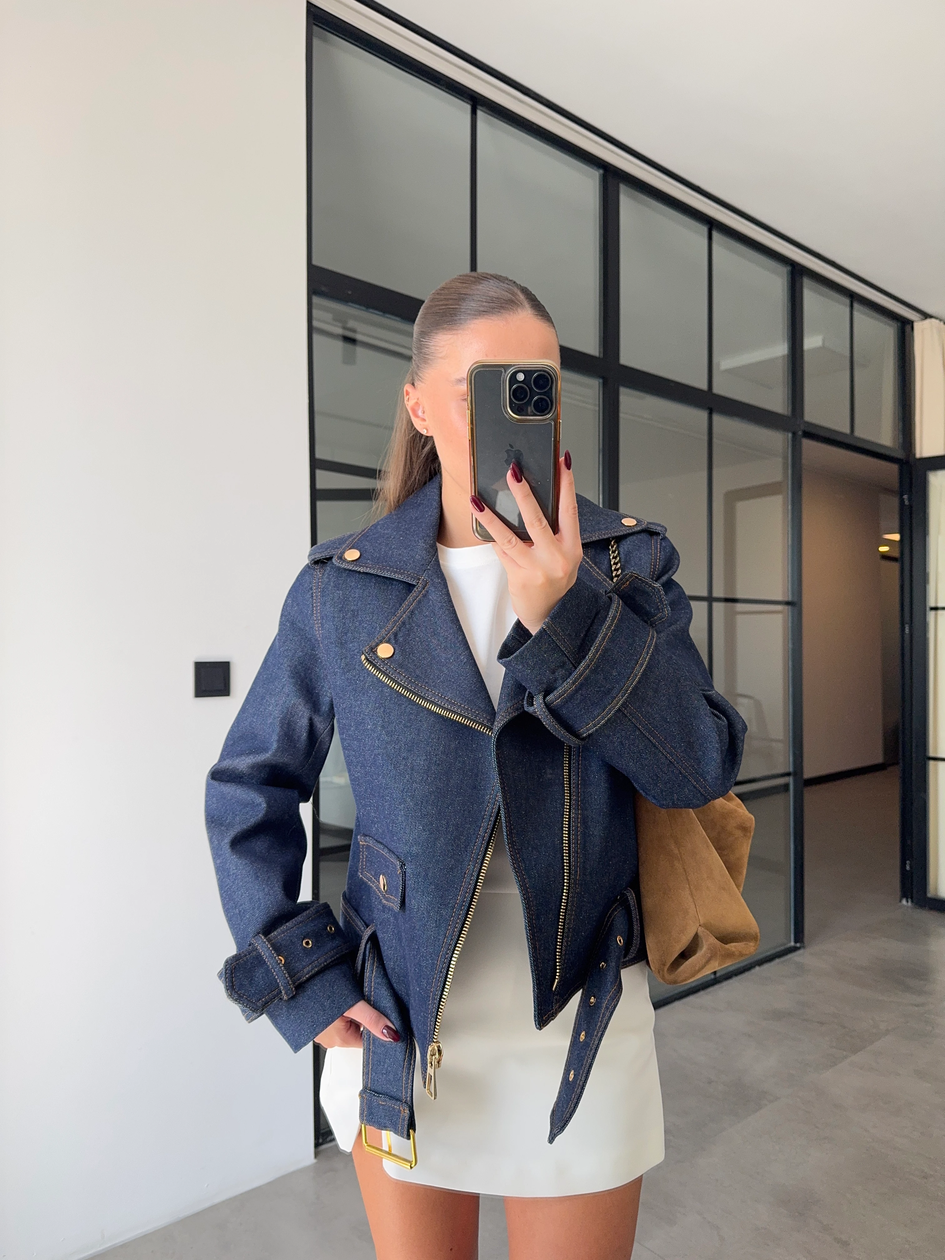 PREMİUM KEMERLİ DENİM CEKET