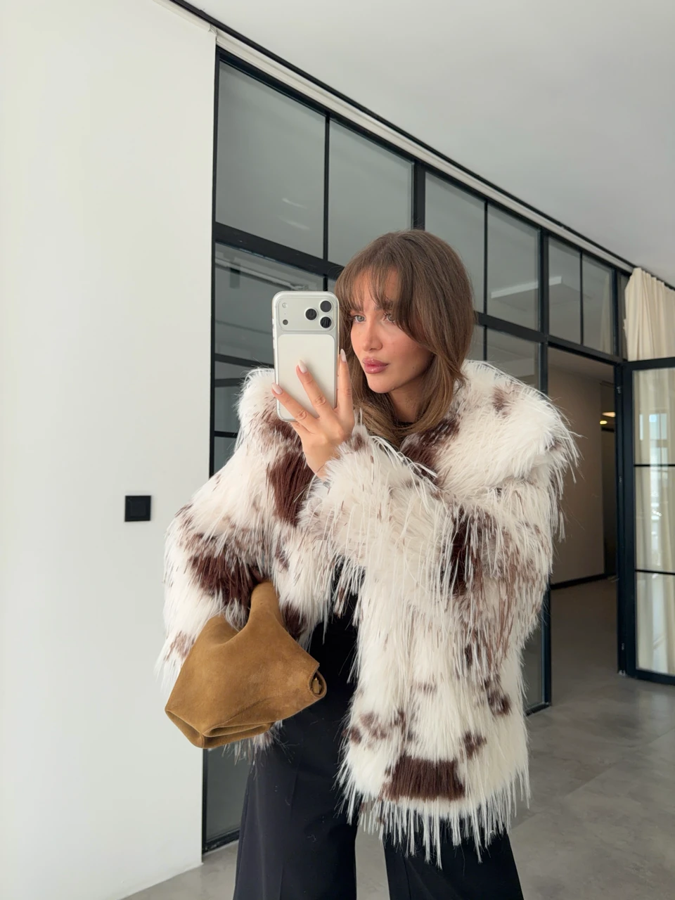 KAHVERENGİ DESENLİ KÜRK