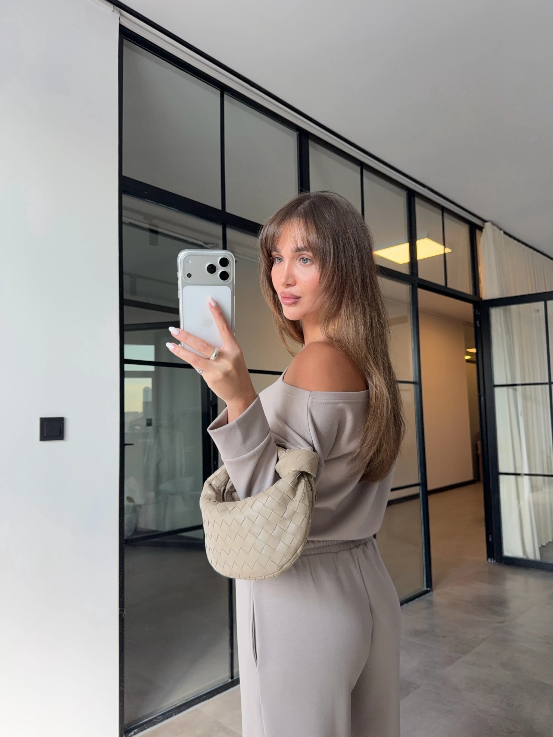 DÜŞÜK OMUZ TAŞ RENGİ MODAL TAKIM